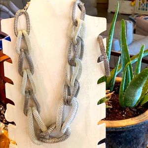 BUNDLE ONLY Chunky white and Silver necklace w/ bracelet